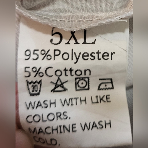 White Polyester Blend Shirt with Pineapple Print and Ruffle Neck - Size 5XL - Picture 4 of 6